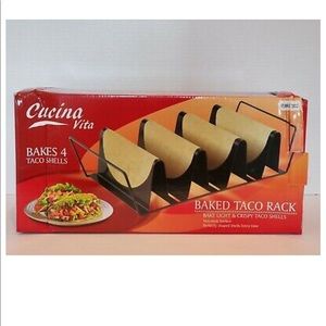 NWT Cucina Vita Baked Taco Rack NIB Bakes 4 Taco Shells